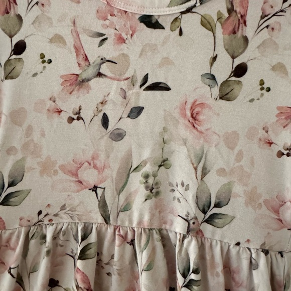 🌸Floral Hummingbird Girls' Bamboo Twirl Dress - Picture 5 of 7
